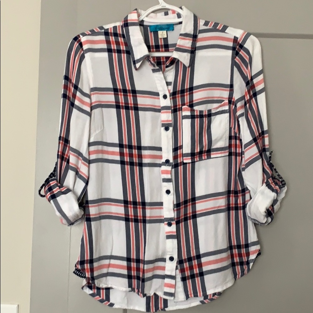 Plaid 100% Rayon Button down shirt